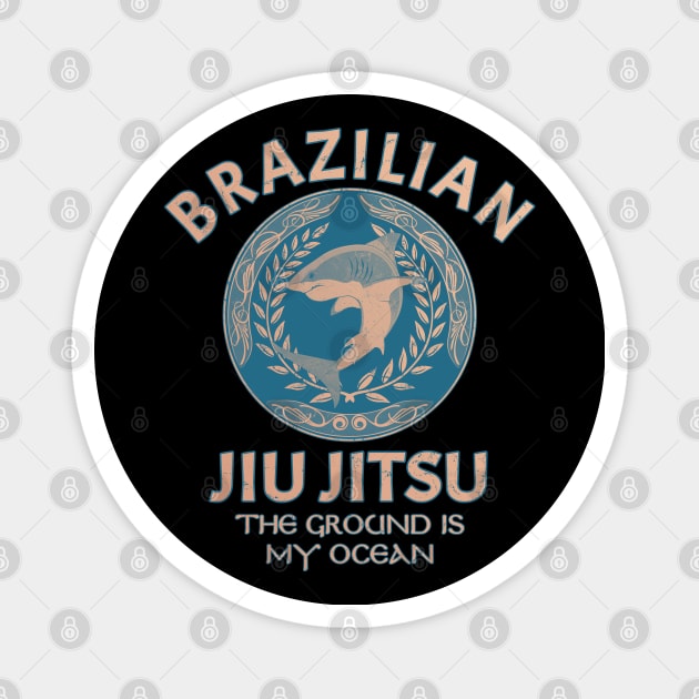 Jiu Jitsu Shark. The ground is my Ocean Magnet by NicGrayTees